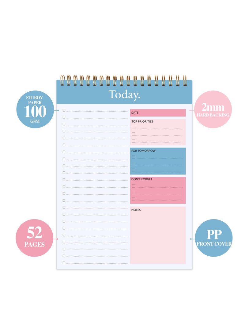 Excefore - To Do List Notepad, Weekly Agenda Planning Pad, Office Supplies Checklist Productivity Note Pad for Work and Personal Organized - Image 1