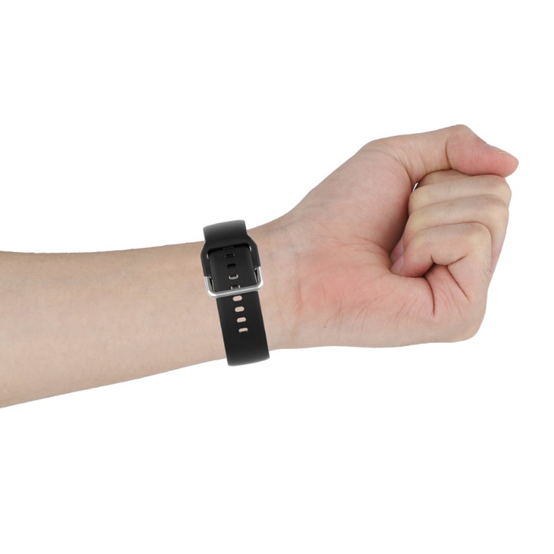 Silicone Watch Band: Green, Textured Non-Slip Breathable, Waterproof Washable - Durable Soft Comfortable, Secure Locking Replacement Watch Strap for Haylou Smart Watch LS05 - Image 2