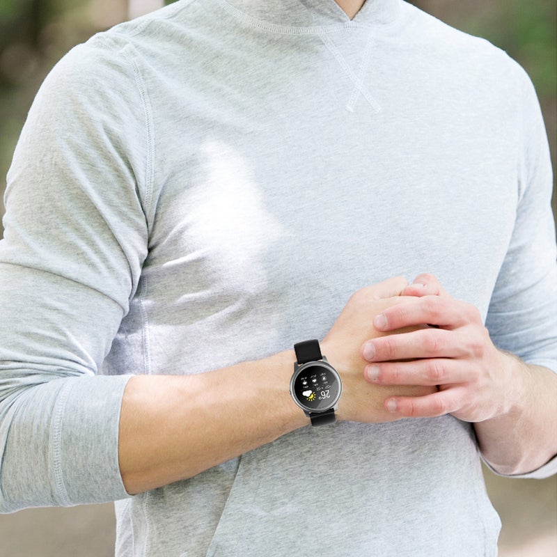 Silicone Watch Band: Green, Textured Non-Slip Breathable, Waterproof Washable - Durable Soft Comfortable, Secure Locking Replacement Watch Strap for Haylou Smart Watch LS05 - Image 3