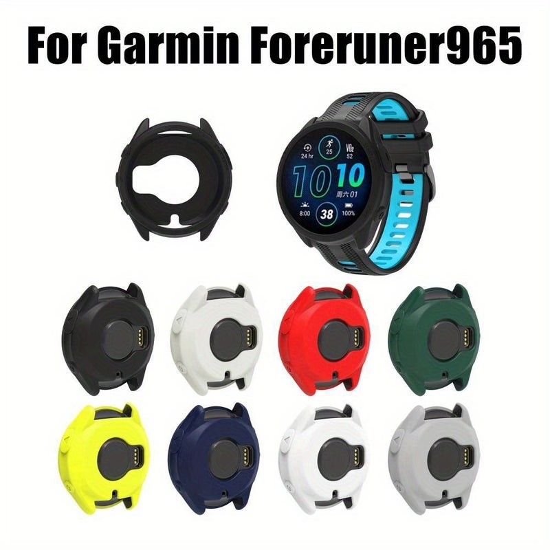 Cover حماية سيليكون أصفر مقاوم للصدمات غلاف ناعم لساعة Forerunner 965 الذكية - Image 1