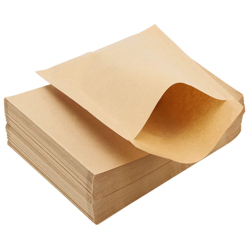 LoveBB 200 Pcs Kraft Paper Cookies Bags  Unbleached Small Paper Bakery Bags for Treats Baked Snacks Pastry Bread 47x63 Inch