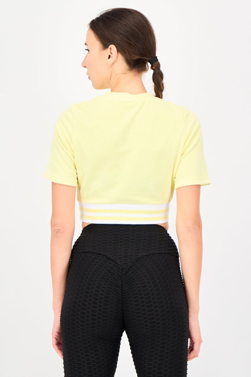 FILA Women Sportswear Fit Short Sleeve Outdoor Top, Yellow - Image 3