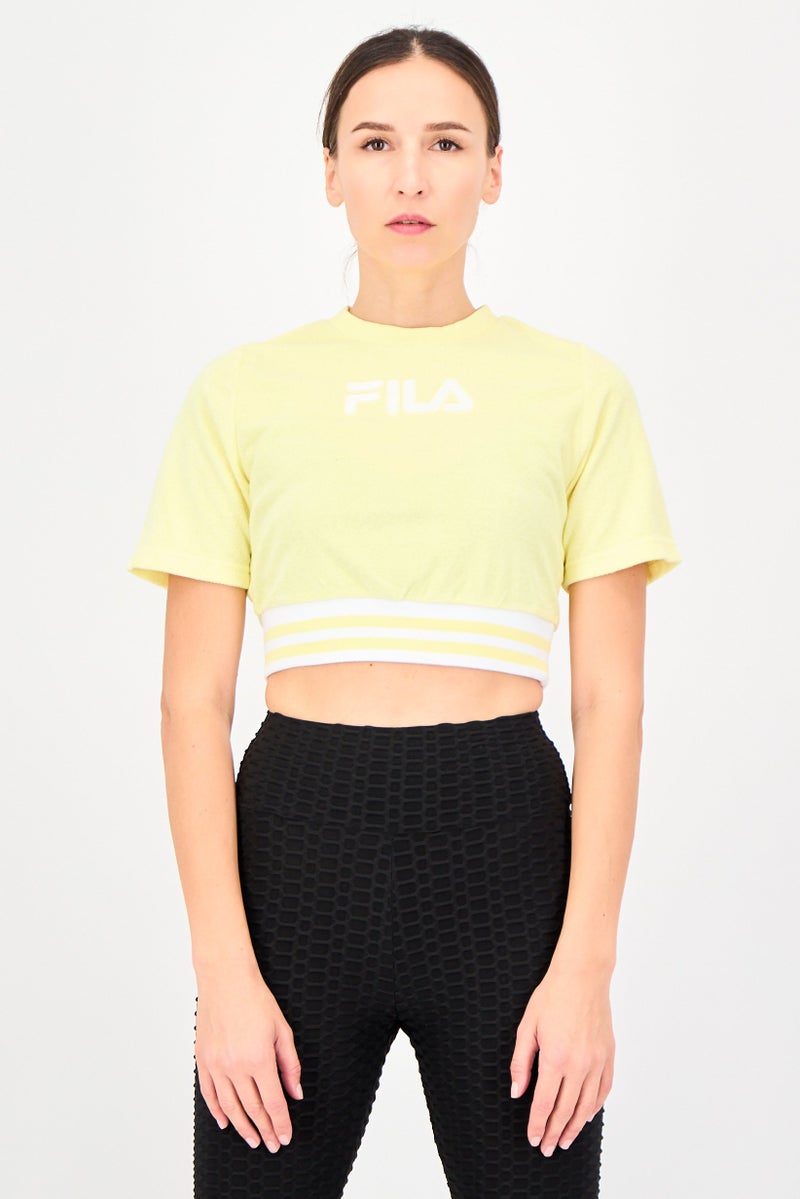 FILA Women Sportswear Fit Short Sleeve Outdoor Top, Yellow - Image 1