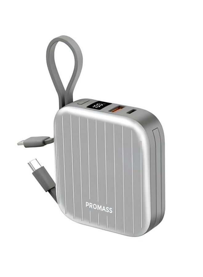 PROMASS Small Power Bank 10000mAH Built-in with 2 cables Supports Fast Charging 22.5W - Image 1