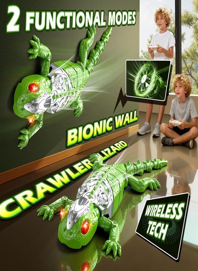 M MITLINK RC Wall Crawler Gecko, Rechargeable Remote Control Robot Kids Toys, Ceiling Wall Climbing Chameleon Funny Prank Toys Dual Mode Floor & Wall Driving Lizard Birthday Gifts for Boys Girls (Colorful) - Image 2