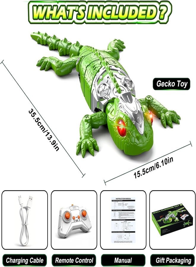 M MITLINK RC Wall Crawler Gecko, Rechargeable Remote Control Robot Kids Toys, Ceiling Wall Climbing Chameleon Funny Prank Toys Dual Mode Floor & Wall Driving Lizard Birthday Gifts for Boys Girls (Colorful) - Image 4