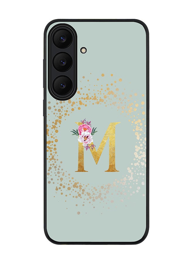 Stylizedd For Samsung Galaxy S25 FE Case,Slim fit Camera Protection, Shockproof Thin Phone cover  - Custom Monogram Floral - M  (Light Grey ) - Image 1