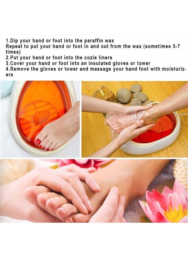 Damsale 200pcs Paraffin Wax Bath Liners, Paraffin Bags for Hand & Foot, Plastic Paraffin Socks and Gloves for Therabath Hot Wax Therapy Bags Covers for Paraffin Wax Machine (200pcs mittens booties) - Image 5