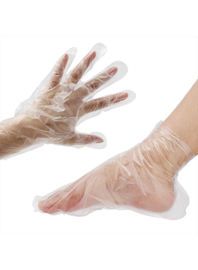 Damsale 200pcs Paraffin Wax Bath Liners, Paraffin Bags for Hand & Foot, Plastic Paraffin Socks and Gloves for Therabath Hot Wax Therapy Bags Covers for Paraffin Wax Machine (200pcs mittens booties) - Image 1