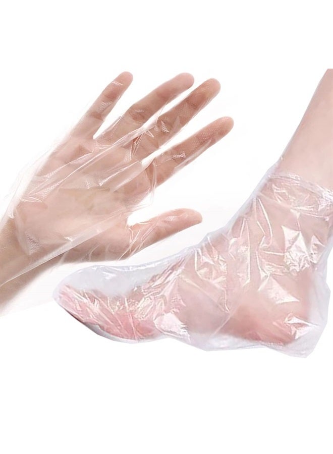 Damsale 200pcs Paraffin Wax Bath Liners, Paraffin Bags for Hand & Foot, Plastic Paraffin Socks and Gloves for Therabath Hot Wax Therapy Bags Covers for Paraffin Wax Machine (200pcs mittens booties) - Image 3