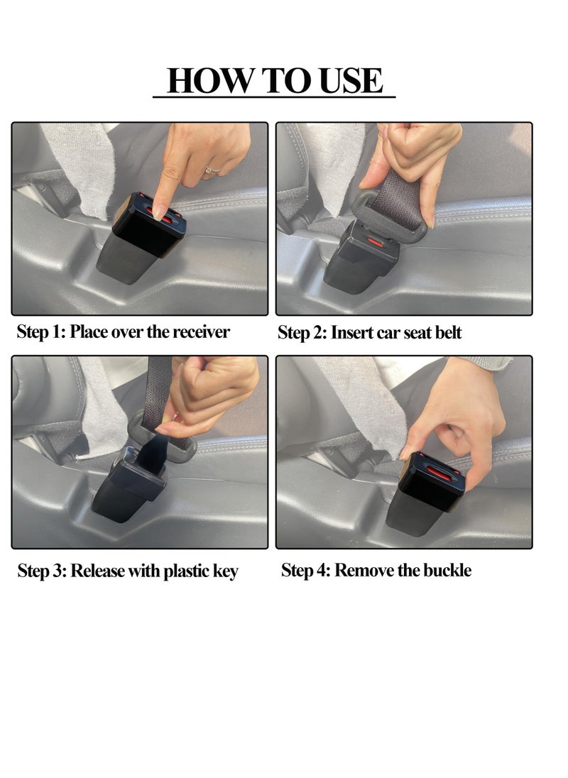 Generic - Car Seatbelt Buckle Guard, Child Seat Belt Lock Seatbelt Buckle Cover Seat Belt Lock Cover Black Seat Belt Lock, Buckle Guard for Kids/Special Needs, 4-Pack Fit Most Car (Expect Truck) - Image 1