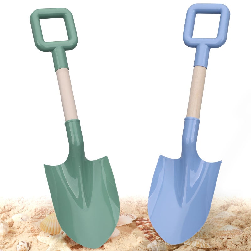 Dilabnba16in40cm Kids Beach Spades Sand Shovels Toy Gardening Tool Sturdy Wood Handle ABS Plastic Shovel Scoop Garden Sand Beach Sandbox Backyard Digging Summer Toy for Toddler Boy Girl 3102PCS - Image 3