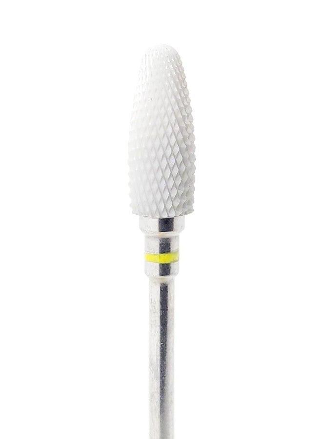 MedixPlus Ceramic Burr Nail File Cone Shape for Nail Polishing and Grooming, 3/32"" Stem Nail Drill Bit Foot Care Podiatry Tools (Fine), White