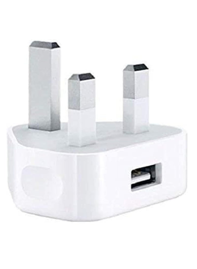 3-PIN USB Power Adapter - UK White - Image 2