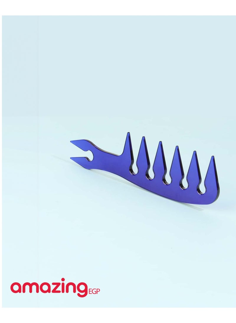 amazing.EGP Hair Comb Styling Set Tail Combs Double Side Brushes Afro Pick Pik Comb African American Hair Brush Barber (BLUE)  - Image 5