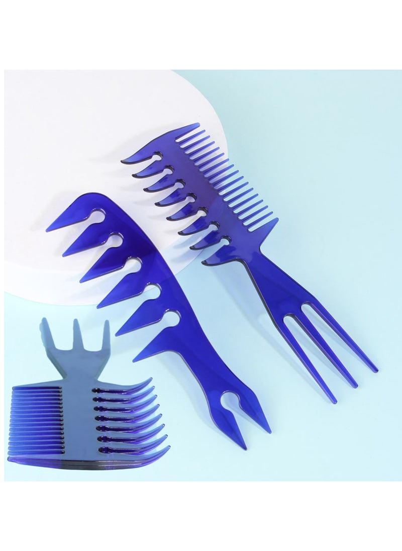 amazing.EGP Hair Comb Styling Set Tail Combs Double Side Brushes Afro Pick Pik Comb African American Hair Brush Barber (BLUE)  - Image 2