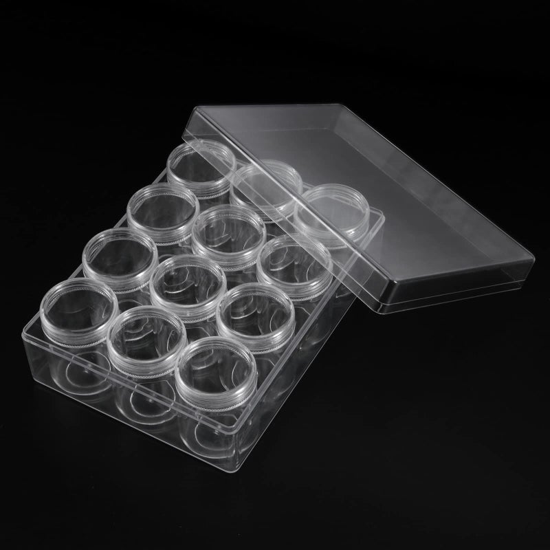 SEHOI 4 Pack 12 Grid Clear Plastic Jewelry Box Organizer,5D Diamond Embroidery Painting Accessories Storage Box,Small Bead Storage Containers for Bead Gem Nail Glitter Slime - Image 4
