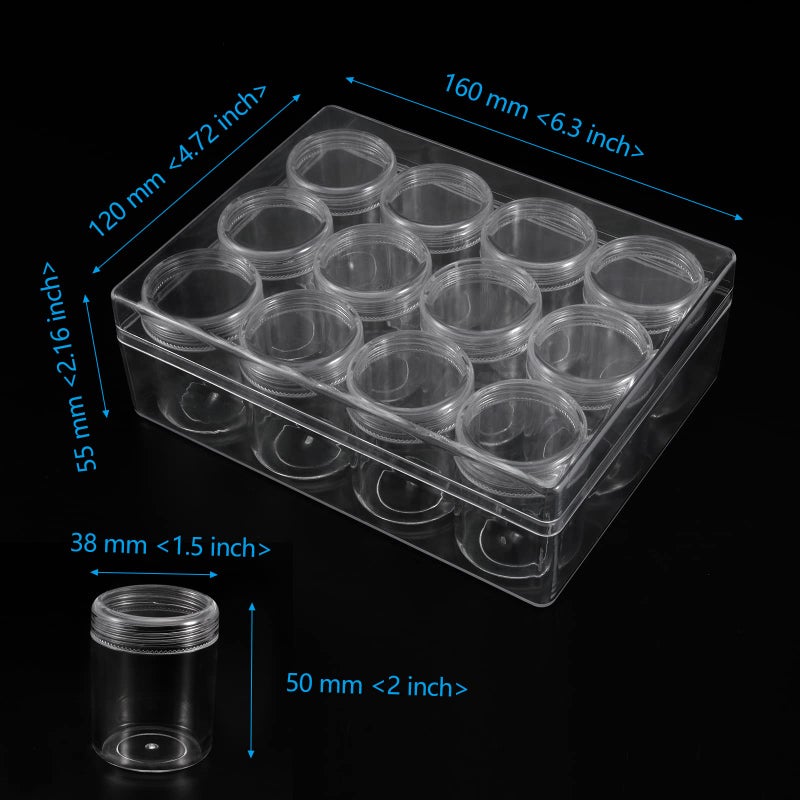 SEHOI 4 Pack 12 Grid Clear Plastic Jewelry Box Organizer,5D Diamond Embroidery Painting Accessories Storage Box,Small Bead Storage Containers for Bead Gem Nail Glitter Slime - Image 2