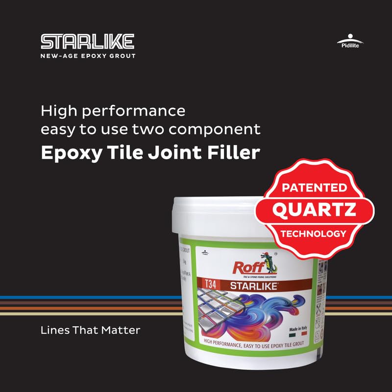 Pidilite ROFF STARLIKE [1 KG SNOW WHITE] 2 component | High performance epoxy grout with patented quartz technology - Image 2
