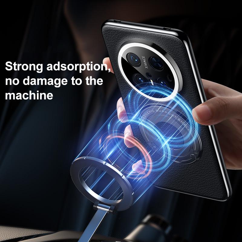 إيروريكس جراب هاتف Huawei Pura 80 Pro 5G / 80 Pro+ 5G من الجلد العادي مع حامل معدني هجين وMagSafe (بني) - Image 5