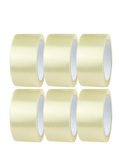 Clear Packing Tape, 2 inches x 50 yards Strong Heavy Duty Packaging Tape for Sealing Parcel Boxes, Moving Boxes Houses, Large Postal Bags, Office Supplies [6 Rolls]