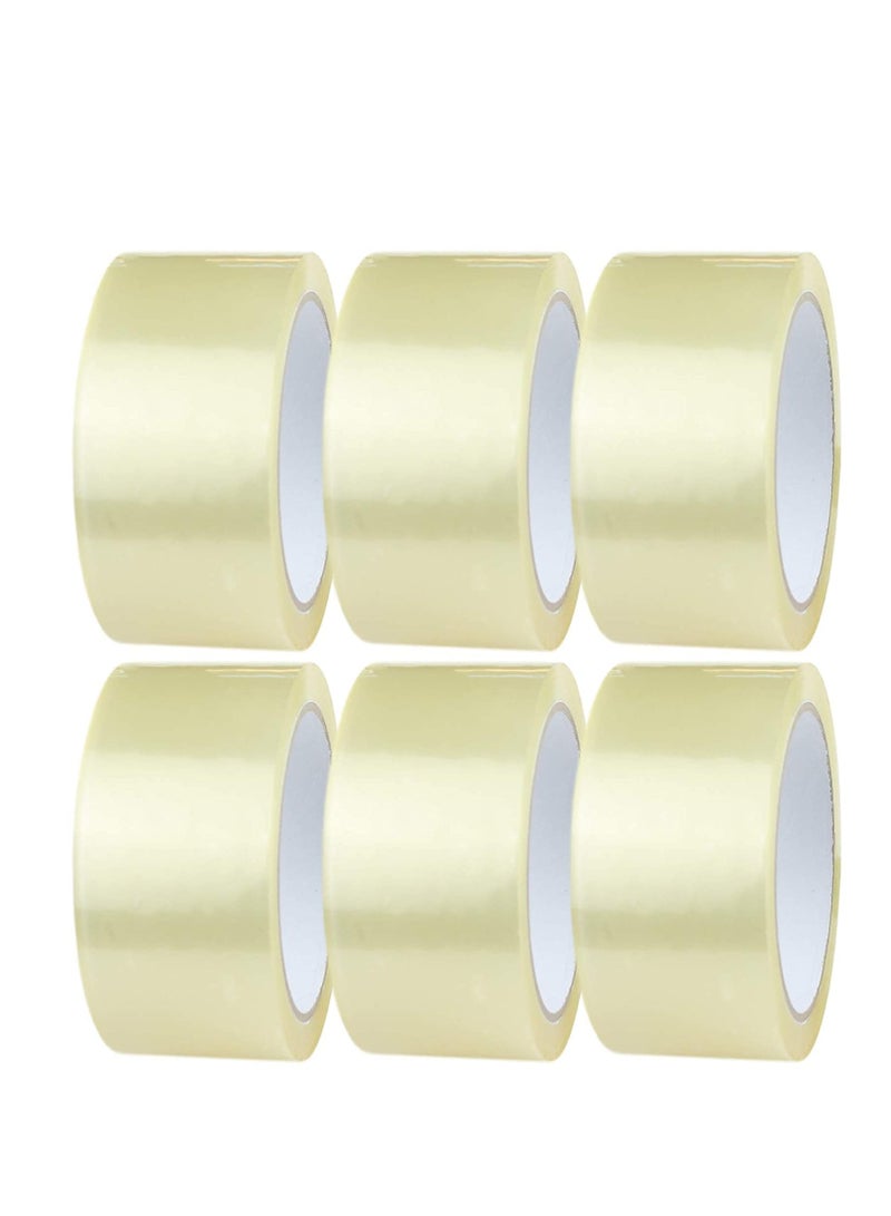 MARKQ Clear Packing Tape, 2 inches x 50 yards Strong Heavy Duty Packaging Tape for Sealing Parcel Boxes, Moving Boxes Houses, Large Postal Bags, Office Supplies [6 Rolls] - Image 1