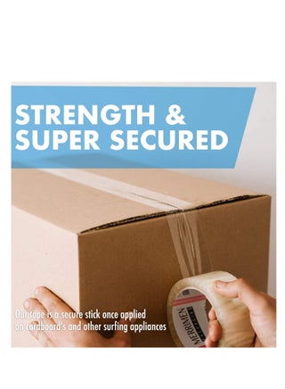 Clear Packing Tape, 2 inches x 50 yards Strong Heavy Duty Packaging Tape for Sealing Parcel Boxes, Moving Boxes Houses, Large Postal Bags, Office Supplies [6 Rolls] - view 3