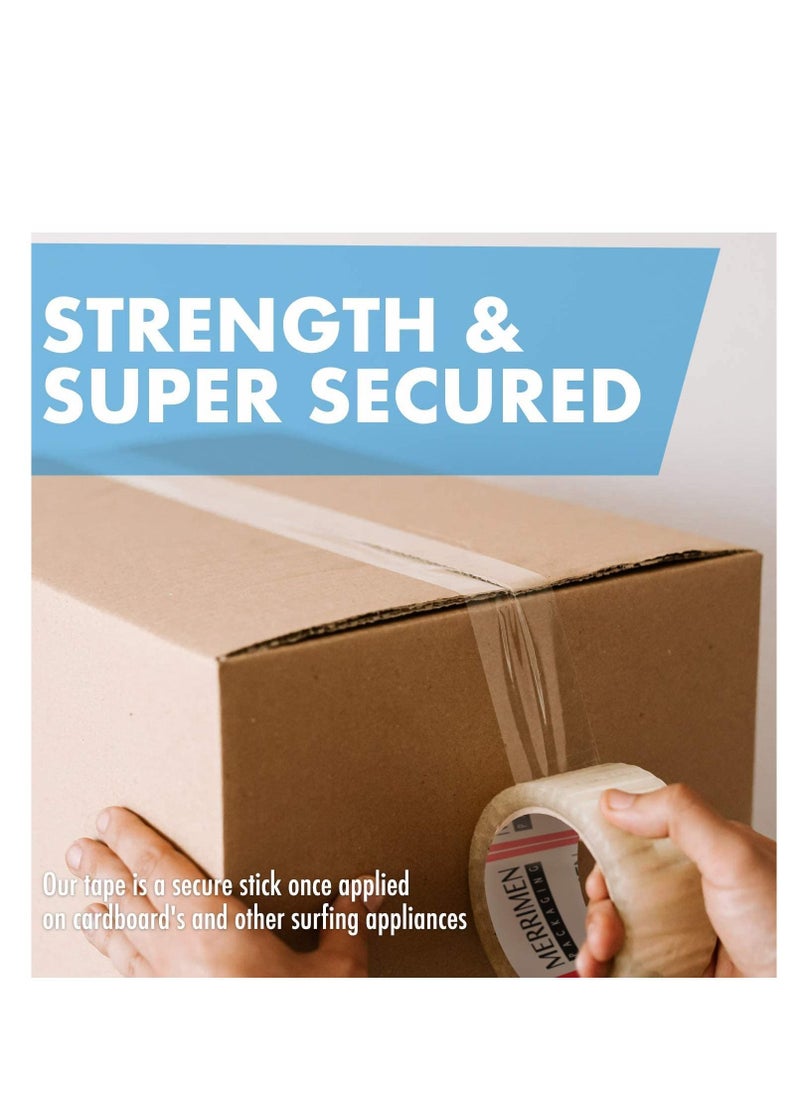 MARKQ - Clear Packing Tape, 2 inches x 50 yards Strong Heavy Duty Packaging Tape for Sealing Parcel Boxes, Moving Boxes Houses, Large Postal Bags, Office Supplies [6 Rolls] - Image 1