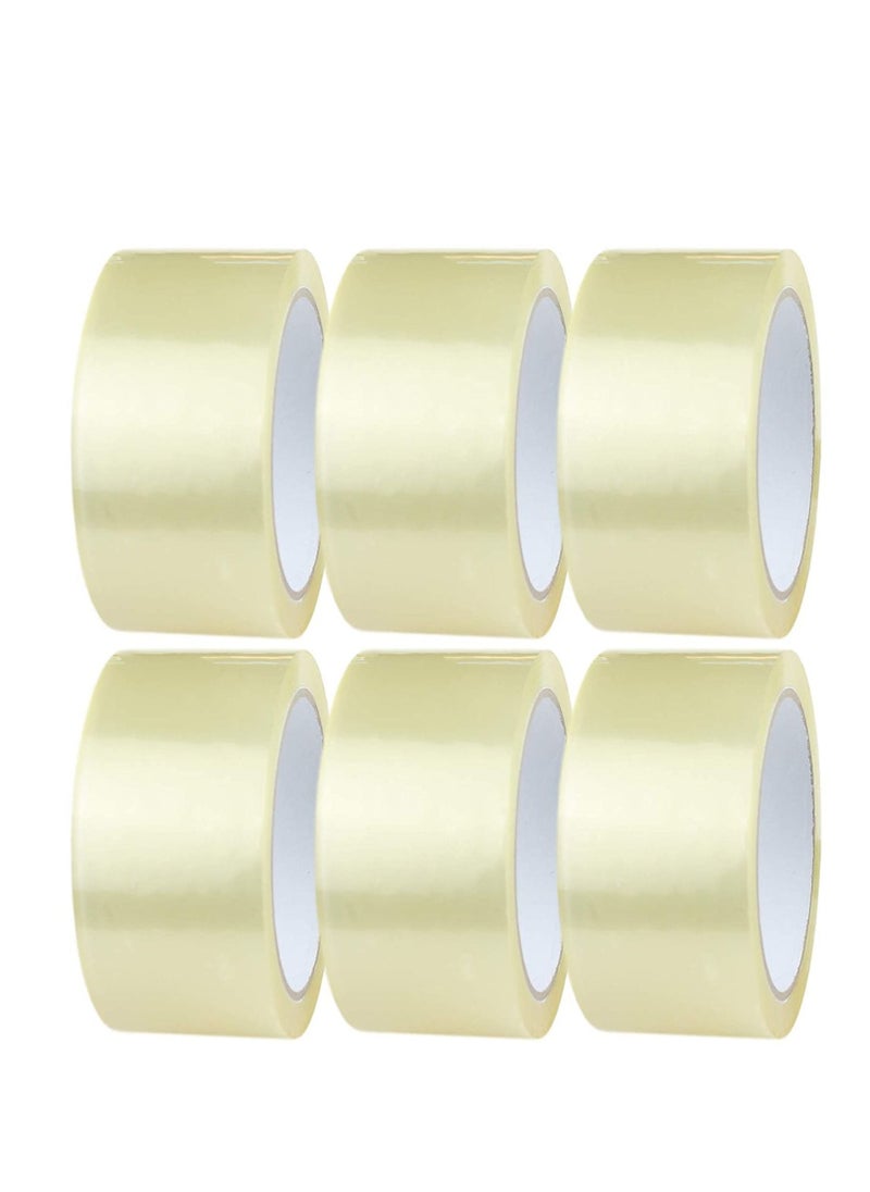 MARKQ - Clear Packing Tape, 2 inches x 50 yards Strong Heavy Duty Packaging Tape for Sealing Parcel Boxes, Moving Boxes Houses, Large Postal Bags, Office Supplies [6 Rolls] - Image 1