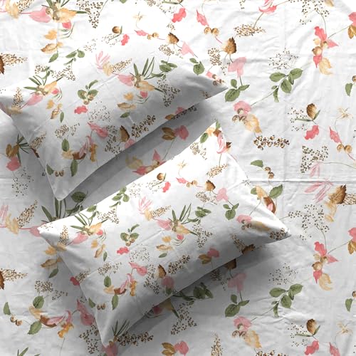 Urban Space Regal 100% Cotton 200 TC Bedsheet for Double Bed, Bedsheet Queen Size Cotton, Double Bedsheet Cotton with 2 Pillow Covers (Size 90 x 108 inches, High Garden Red) - Image 1