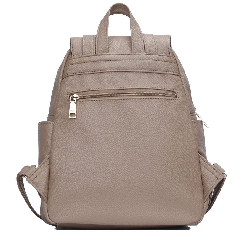 KKXIU Quilted Trendy Leather Backpack Purse for Women and Ladies Shoulder Travel Daypacks Bags (Khaki) - Image 4