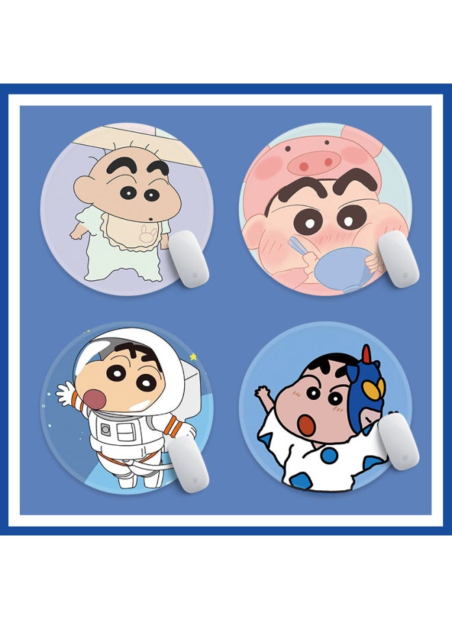 Cute Cartoon Crayon Small Round Mouse Pad High Sensitive Thickened Non-Slip Office Small Table Mat Girls Non-Slip-Color:30x 30cm 3mm Thick Diatom Mud Cushion-Pattern:SE-544-wearing A Dynamic Superman Mask Small New