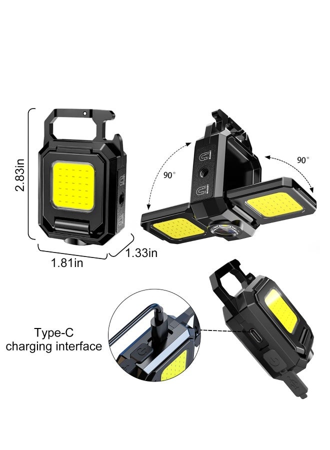 flashlight القابلة للشحن الصغيرة مع 1000 لومن وفتاحة زجاجات، 5 أوضاع وتصميم قابل للطي بزاوية 90°، مثالية للهدايا الخاصة بالتخييم والمشي في الطبيعة - Image 2