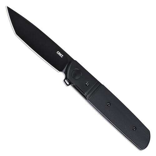 CRKT سكين CRKT بامبوزلد الأسود القابل للحمل اليومي EDC مع قفل بطانة: شفرة حافة عادية من فولاذ D2، مقبض G10 مع دعامة من الفولاذ المقاوم للصدأ، مشبك جيب، 5720K - Image 1