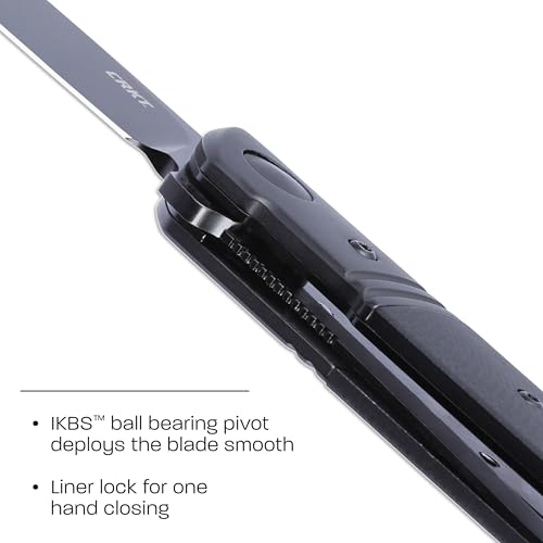 CRKT سكين CRKT بامبوزلد الأسود القابل للحمل اليومي EDC مع قفل بطانة: شفرة حافة عادية من فولاذ D2، مقبض G10 مع دعامة من الفولاذ المقاوم للصدأ، مشبك جيب، 5720K - Image 3
