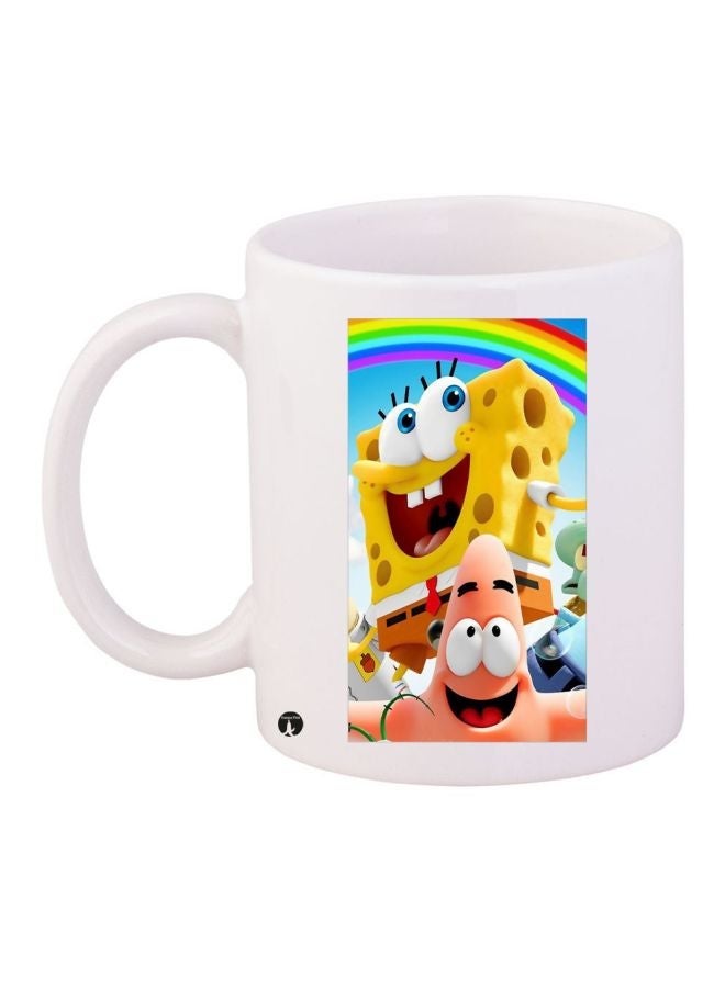 RYN SpongeBob SquarePants Printed Coffee Mug White/Blue/Yellow 11ounce
