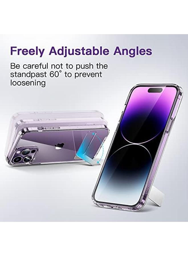 Jetech Kickstand Case For Iphone 14 Pro Max 6.7 Inch Support Wireless Charging Slim Shockproof Bumper Phone Cover 3 Way Metal Stand Clear - Image 4