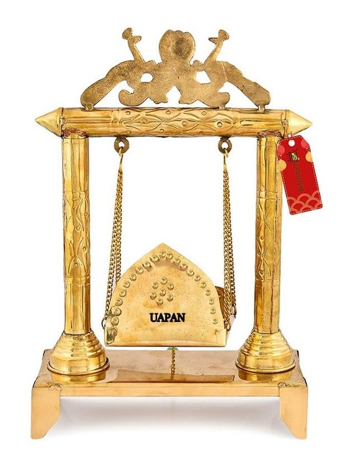 UAPAN Brass Spiritual Handicrafted Pooja Jhula | Swing | Palana | Nand Gopal Palana I Lord Ganesha, Brass Statue(Medium Brass Jhula) - Image 4