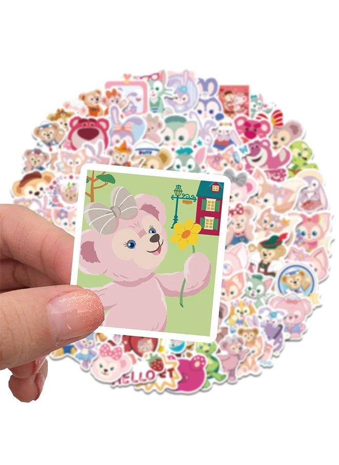 Beyond 100Pcs Girls Gentle Cartoon Bear Sticker, Pink Aesthetic Graffiti Sticker for Kids Teens, Cute Pink Laptops Decals for Water Bottles Journal Bag Phone  - Image 2