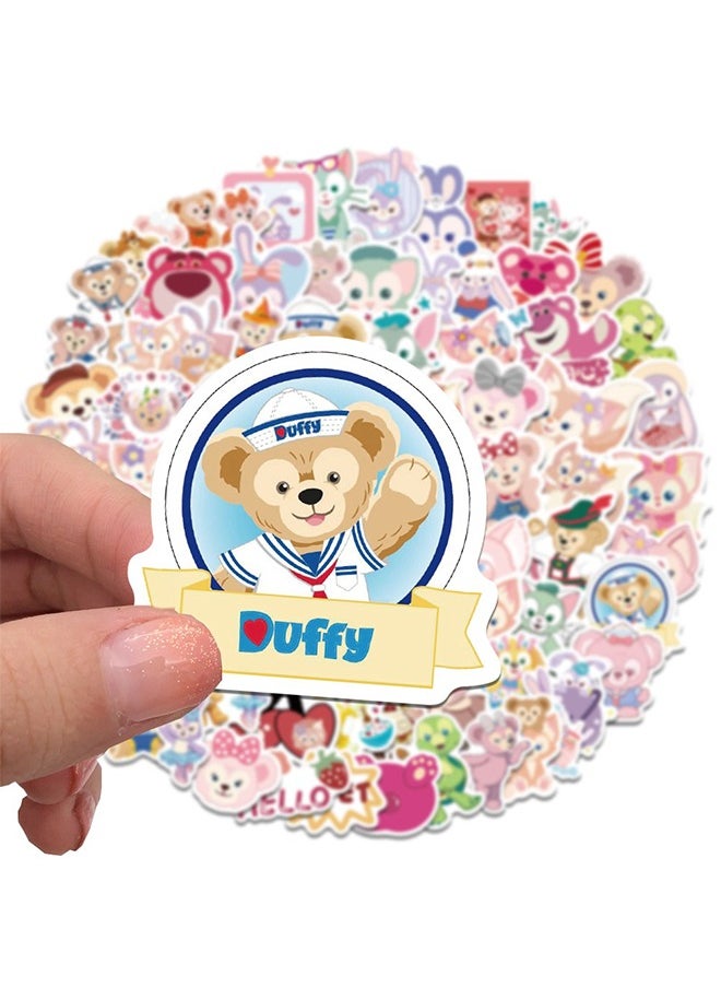 Beyond 100Pcs Girls Gentle Cartoon Bear Sticker, Pink Aesthetic Graffiti Sticker for Kids Teens, Cute Pink Laptops Decals for Water Bottles Journal Bag Phone  - Image 3