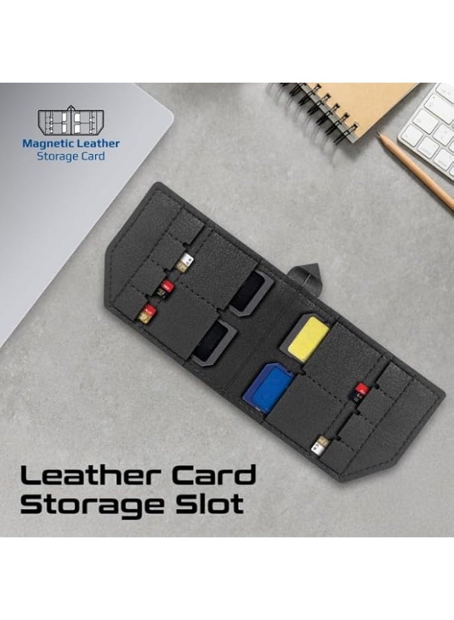 بروميت حقيبة يد متعددة الاستخدامات من Urban Pouch، مصنوعة من نسيج نايلون مقاوم للتمزق، مع حجرات وجيوب متعددة، وتتضمن جرابًا مغناطيسيًا من الجلد وجيبًا أفعوانيًا - أسود  - Image 4