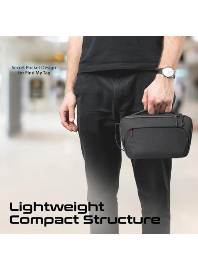 بروميت حقيبة يد متعددة الاستخدامات من Urban Pouch، مصنوعة من نسيج نايلون مقاوم للتمزق، مع حجرات وجيوب متعددة، وتتضمن جرابًا مغناطيسيًا من الجلد وجيبًا أفعوانيًا - أسود  - Image 2