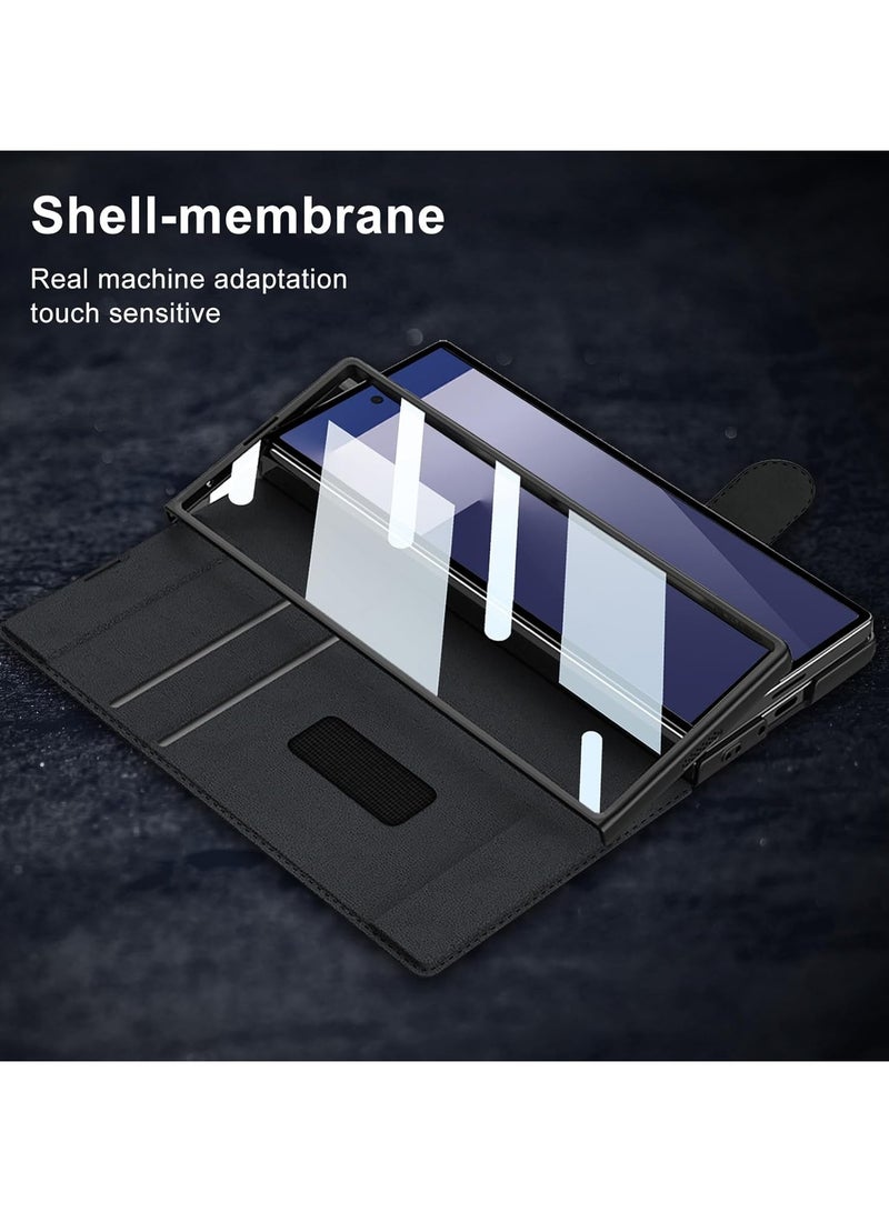 For Samsung Galaxy Z Fold 7 Case, Built-in Screen Protector, with Removable Pen Holder (S-Pen Not Included), Classic Business Leather Full Body Flip Case - Image 3