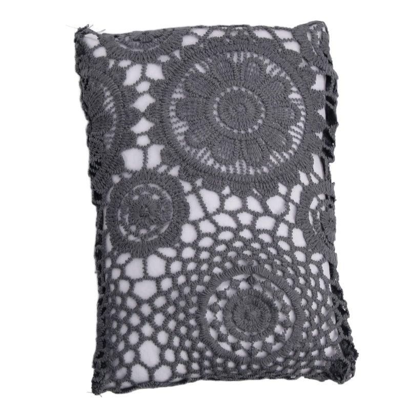 Grey Baby Photography Lace Wrap Blanket Newborn Shoot Prop with Headband - Image 4