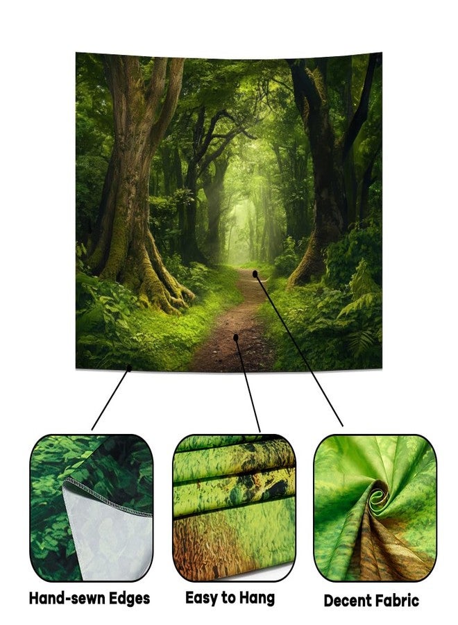 Amtoodopin Forest Tapestry Nature Landscape Tapestries Green Tree Tapestries Misty Forest Wall Art Jungle Scenery Tapestry Wall Hanging for Living Room Bedroom - Image 5
