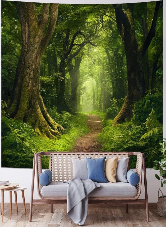 Amtoodopin Forest Tapestry Nature Landscape Tapestries Green Tree Tapestries Misty Forest Wall Art Jungle Scenery Tapestry Wall Hanging for Living Room Bedroom - Image 4