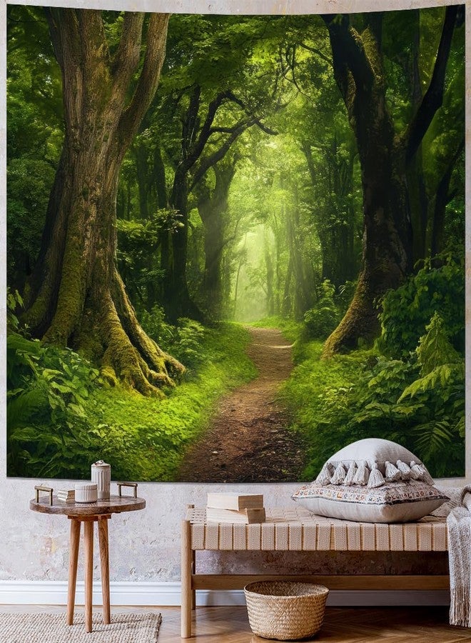 Amtoodopin Forest Tapestry Nature Landscape Tapestries Green Tree Tapestries Misty Forest Wall Art Jungle Scenery Tapestry Wall Hanging for Living Room Bedroom - Image 2