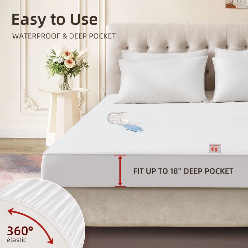Bwarm Waterproof Heated Mattress Pad, ETL Certified Bed Warmer with 9 Heat Settings, 1-12 Hours Auto Off Deep Pocket, Machine Washable, White Twin - Image 5