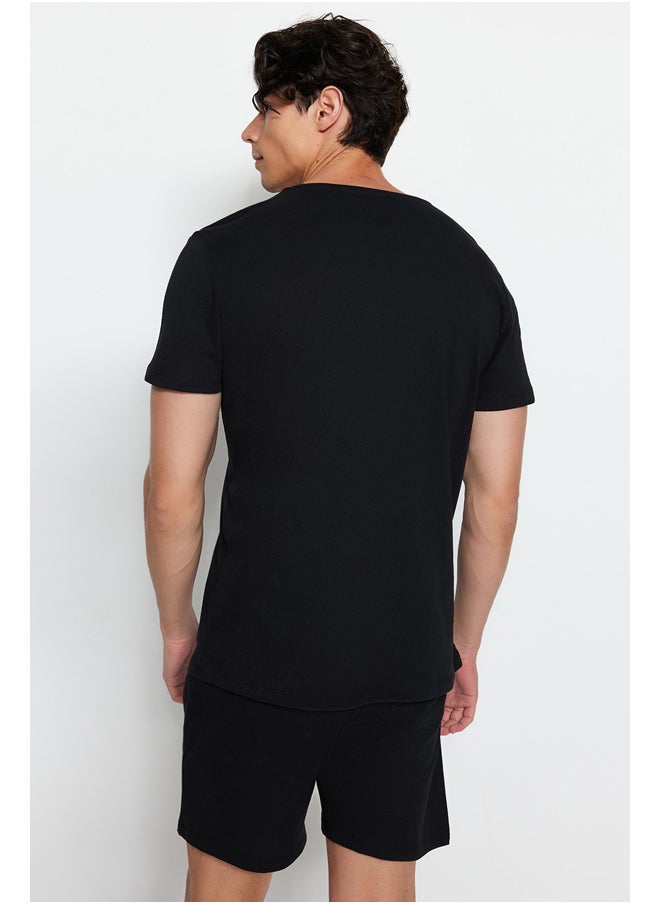 trendyol - Men's Black Regular Fit Knitted Pajamas Set - Image 1
