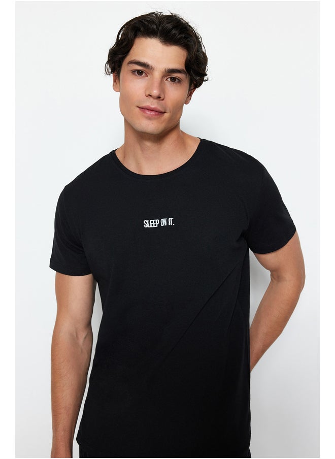 trendyol - Men's Black Regular Fit Knitted Pajamas Set - Image 1